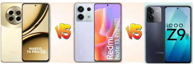 Realme Narzo 70 Pro 5G vs Redmi Note 13 Pro 5G vs iQOO Z9 5G